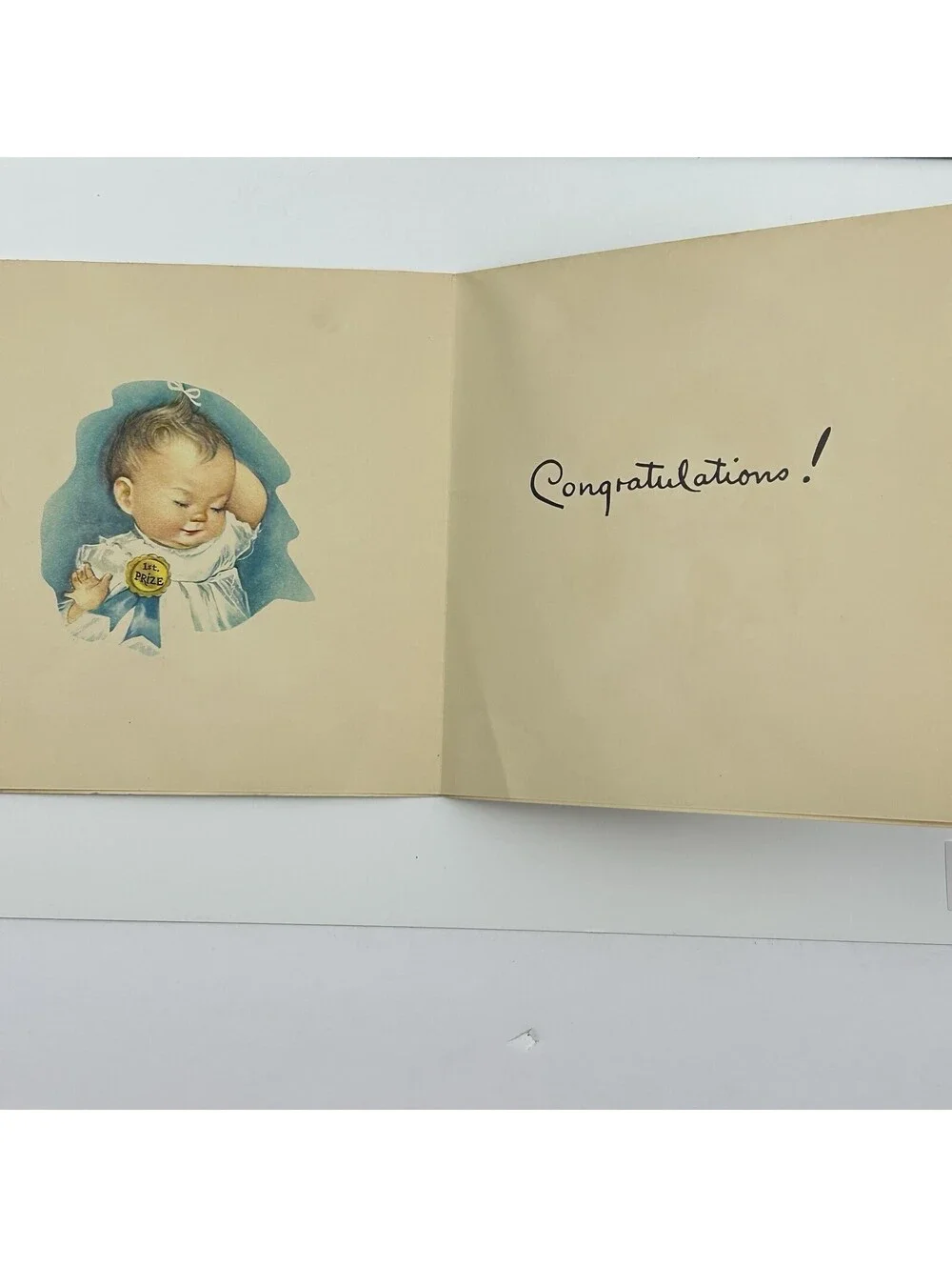 Vintage Charlot Byj New Baby Congratulations Card Unused Mid Century 1950s   N-2
